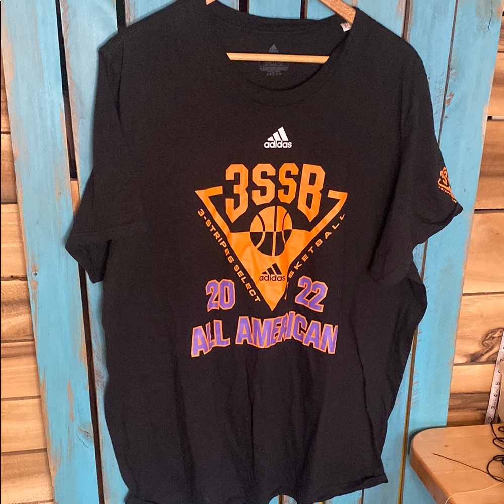 Adidas 3 Stripe Select basketball All American 2022 t shirt XXL black orange
